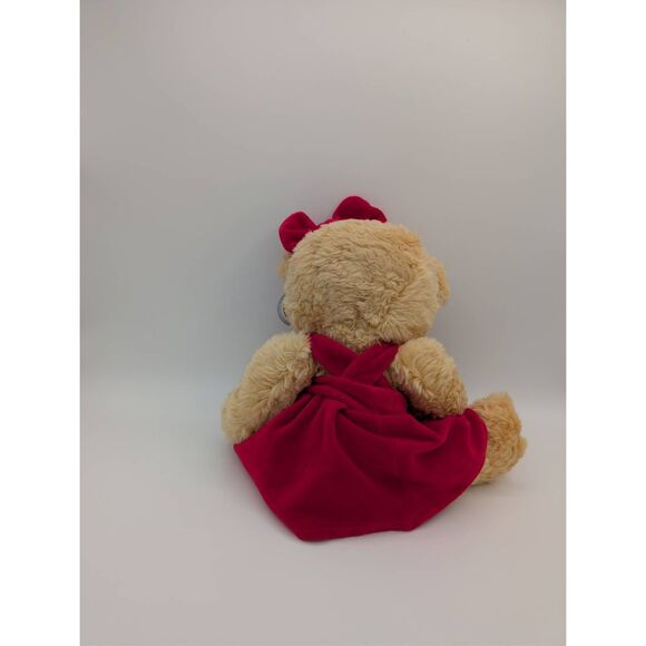 Vintage Cherished Teddies 1998 "Val" 14"Stuffed Plush Bear W/Red Dress & Bow Wit - Picture 3 of 8